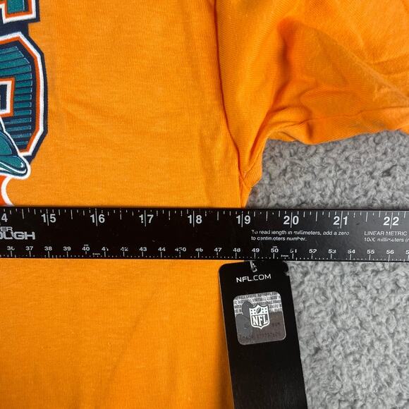 NFL Team Apparel Men Medium Orange Miami Dolphins 100% Cotton Short Sleeve Shirt - Picture 6 of 9